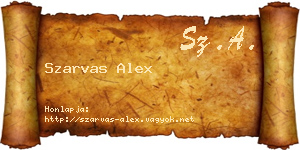 Szarvas Alex névjegykártya
